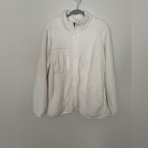 Cozy White Sherpa Teddy Jacket Size XXL